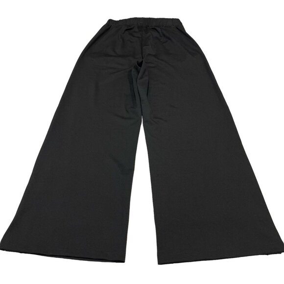 Universal Standard Stephanie Wide Leg Ponte Womens XS 10-12 Black Snap Leg Hem - Picture 3 of 9